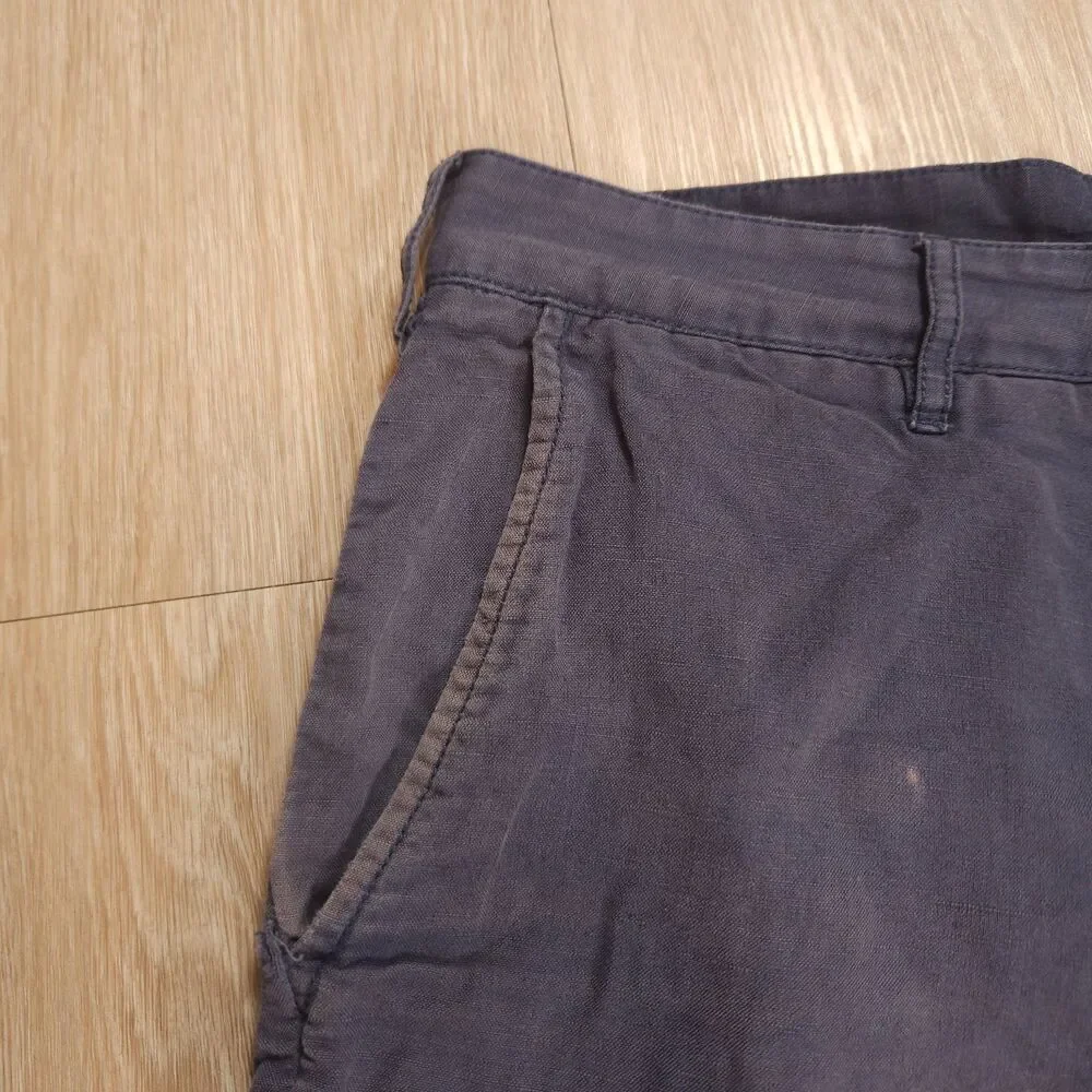 Faherty Malibu Chino Shorts Men’s Sz 36 Blue Linen Cotton Blend Casual Light